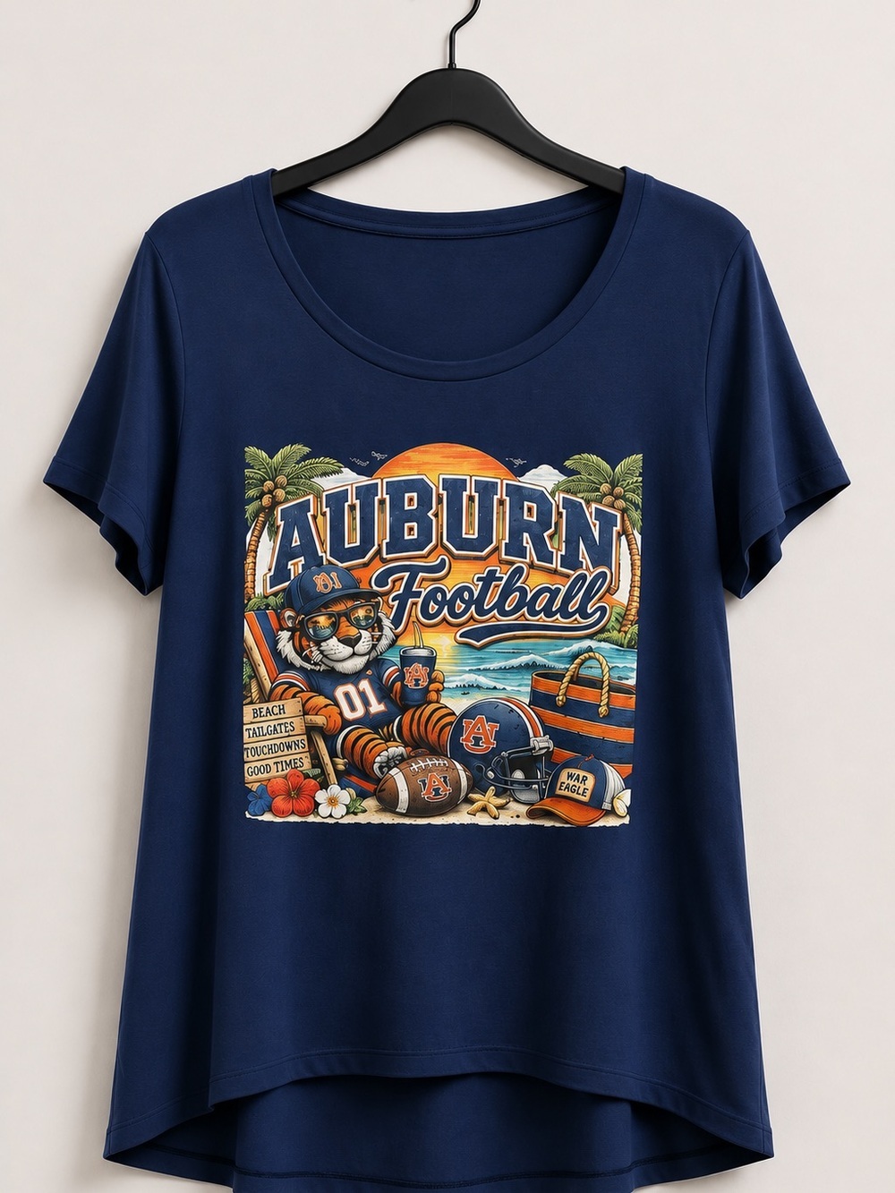Auburn Football Navy Short Sleeve Tee